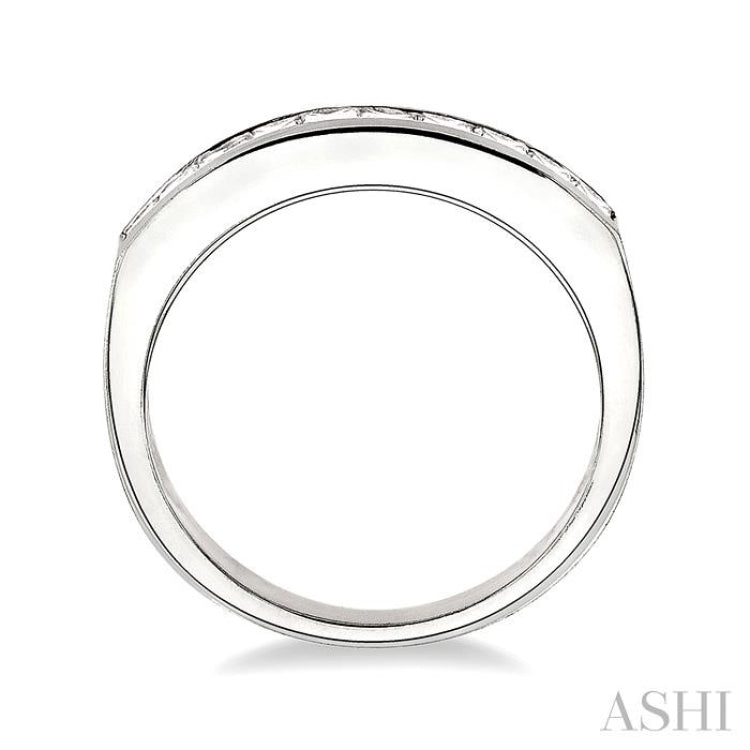 1/2 ctw Princess Cut Diamond Wedding Band in 14K White Gold