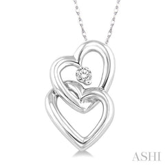 1/20 ctw Round Cut Diamond Pendant in 10K White Gold with Chain