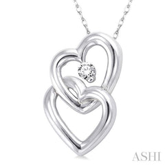 1/20 ctw Round Cut Diamond Pendant in 10K White Gold with Chain