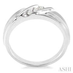 1/8 ctw Round Cut Diamond Men's Ring in 14K White Gold