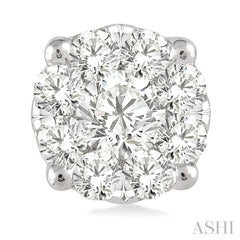 1 ctw Round Cut Lovebright Diamond Stud Earrings in 14K White Gold