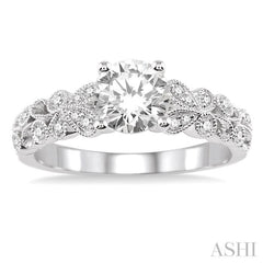 1/6 ctw Diamond Semi-Mount Engagement Ring in 14K White Gold