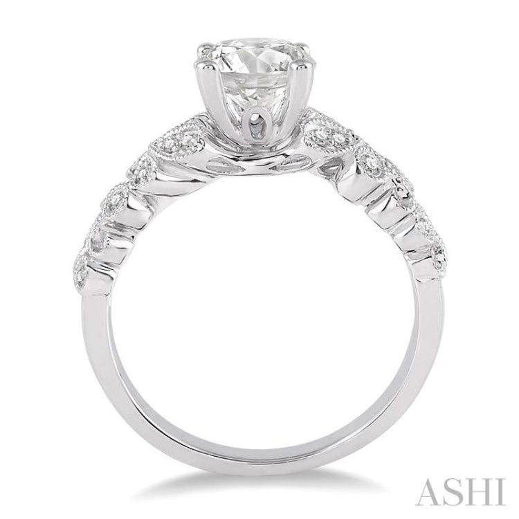 1/6 ctw Diamond Semi-Mount Engagement Ring in 14K White Gold