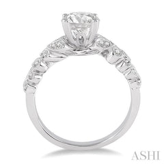1/6 ctw Diamond Semi-Mount Engagement Ring in 14K White Gold
