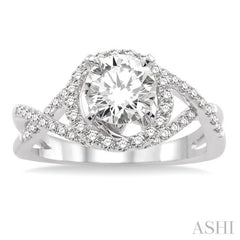 1/3 ctw Diamond Semi-Mount Engagement Ring in 14K White Gold