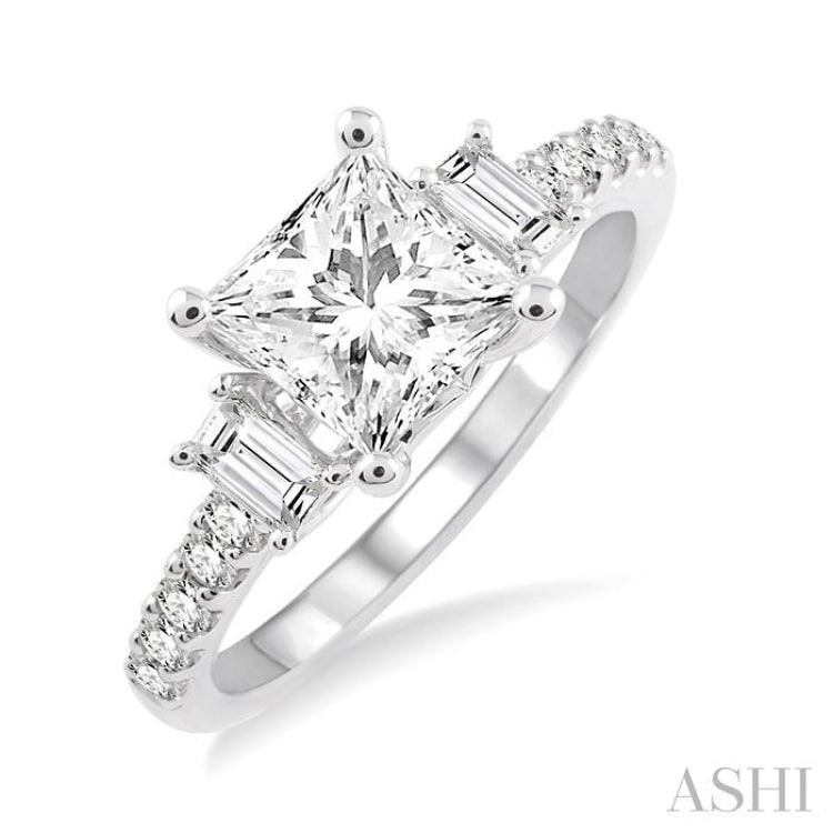3/8 ctw Diamond Semi-Mount Engagement Ring in 14K White Gold