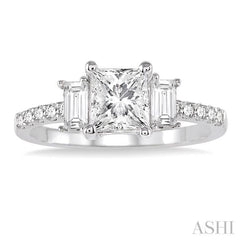 3/8 ctw Diamond Semi-Mount Engagement Ring in 14K White Gold