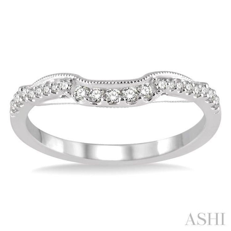 1/6 ctw Round Cut Diamond Wedding Band in 14K White Gold