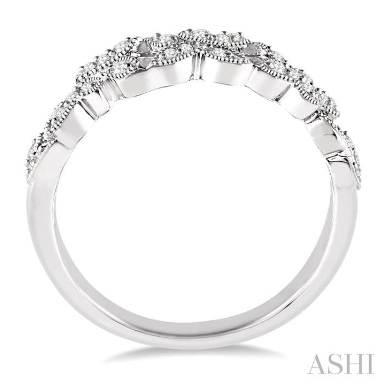 1/6 ctw Round Cut Diamond Wedding Band in 14K White Gold