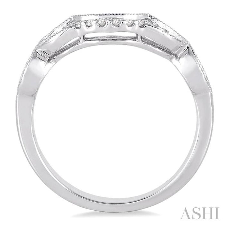 1/10 ctw Round Cut Diamond Wedding Band in 14K White Gold