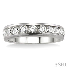1 ctw Round Cut Diamond Wedding Band in 14K White Gold