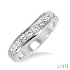 3/4 ctw Princess Cut Diamond Matching Wedding Band in 14K White Gold