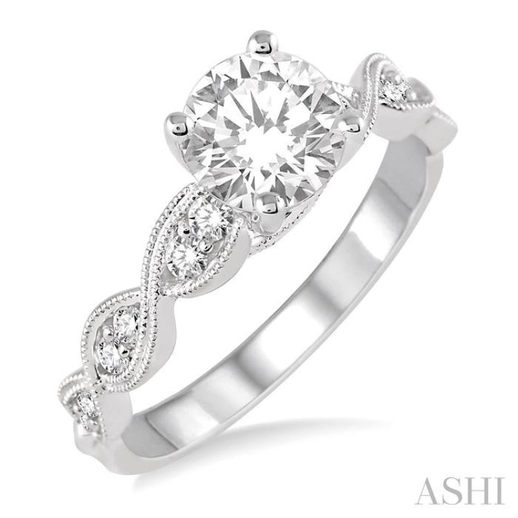 1/4 ctw Diamond Semi-mount Engagement Ring in 14K White Gold