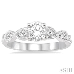 1/4 ctw Diamond Semi-mount Engagement Ring in 14K White Gold