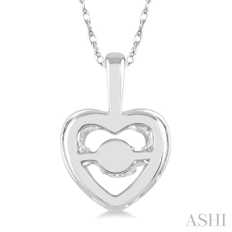 1/20 ctw Round Cut Diamond Emotion Pendant in 10K White Gold with Chain
