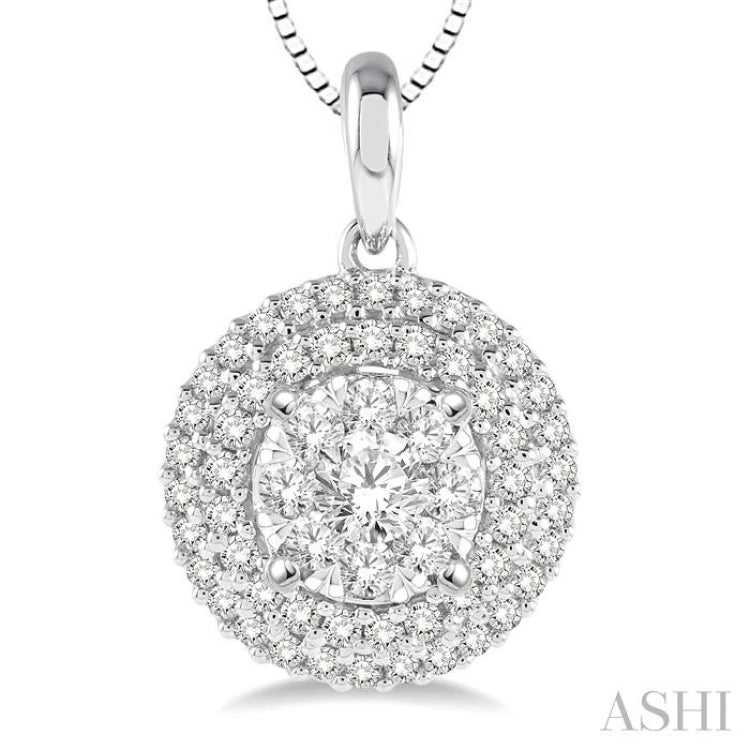 1/2 ctw Diamond Lovebright Pendant in 14K White Gold with Chain