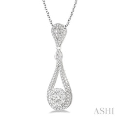 3/4 ctw Diamond Lovebright Pendant in 14K White Gold with Chain
