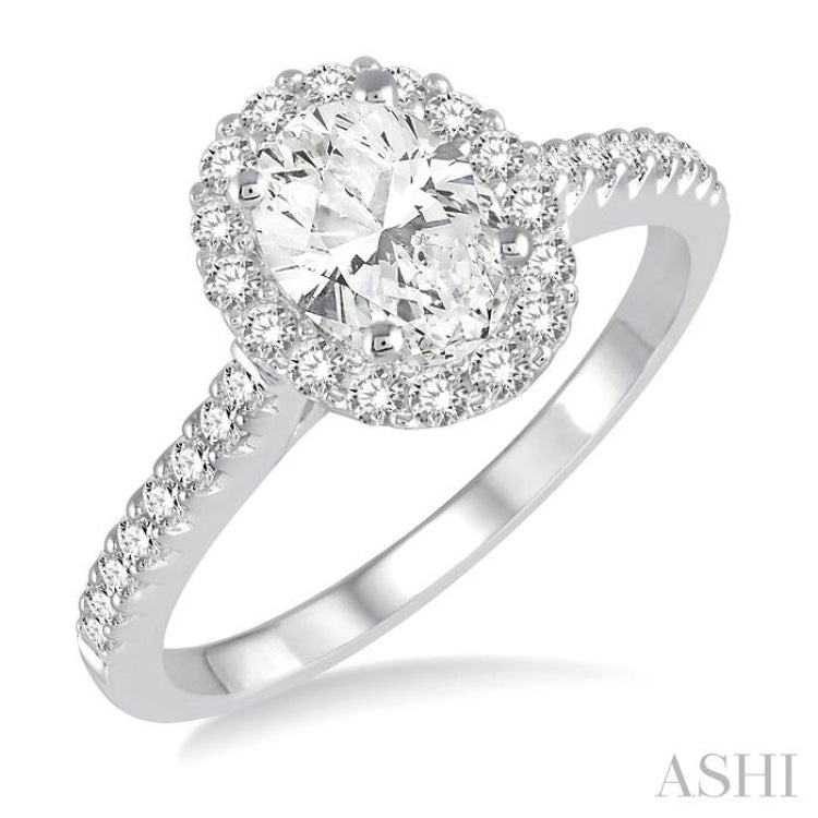 1/3 ctw Round Cut Diamond Semi-Mount Engagement Ring in 14K White Gold