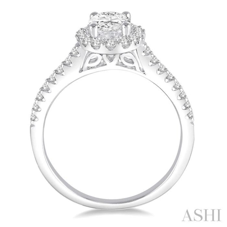 1/3 ctw Round Cut Diamond Semi-Mount Engagement Ring in 14K White Gold