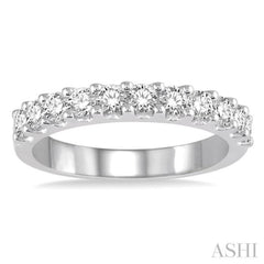 3/4 ctw Round Cut Diamond Wedding Band in 14K White Gold