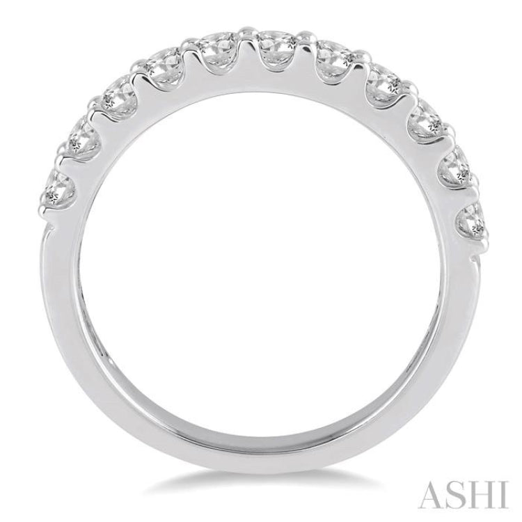 3/4 ctw Round Cut Diamond Wedding Band in 14K White Gold