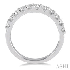 3/4 ctw Round Cut Diamond Wedding Band in 14K White Gold