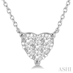 1/3 ctw Lovebright Diamond Heart Pendant With Chain in 14K White Gold