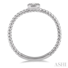 1/50 ctw Round Cut Diamond Promise Ring in Twirl Cut 10K White Gold