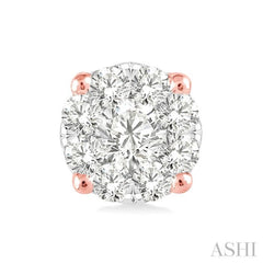 1/6 ctw Lovebright Round Cut Diamond Stud Earrings in 14K Rose Gold