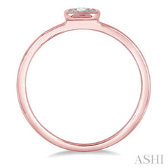 1/50 ctw Square Curve Edge Round Cut Diamond Promise Ring in 10K Rose Gold