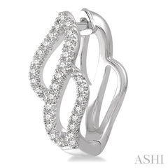 1/5 ctw Curvy 8-Shape Round Cut Diamond Hoop Earrings in 10K White Gold