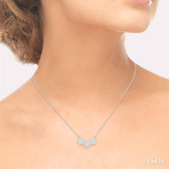 1/2 ctw 3-Stone Lovebright Round Cut Diamond Necklace in 14K White Gold