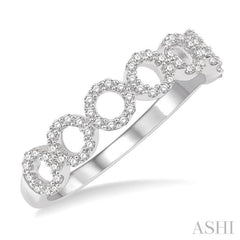 1/4 ctw Circular Row Round Cut Diamond Stackable Band in 10K White Gold