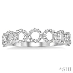 1/4 ctw Circular Row Round Cut Diamond Stackable Band in 10K White Gold