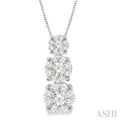 1/2 ctw Diamond Lovebright Pendant in 14K White Gold with Chain