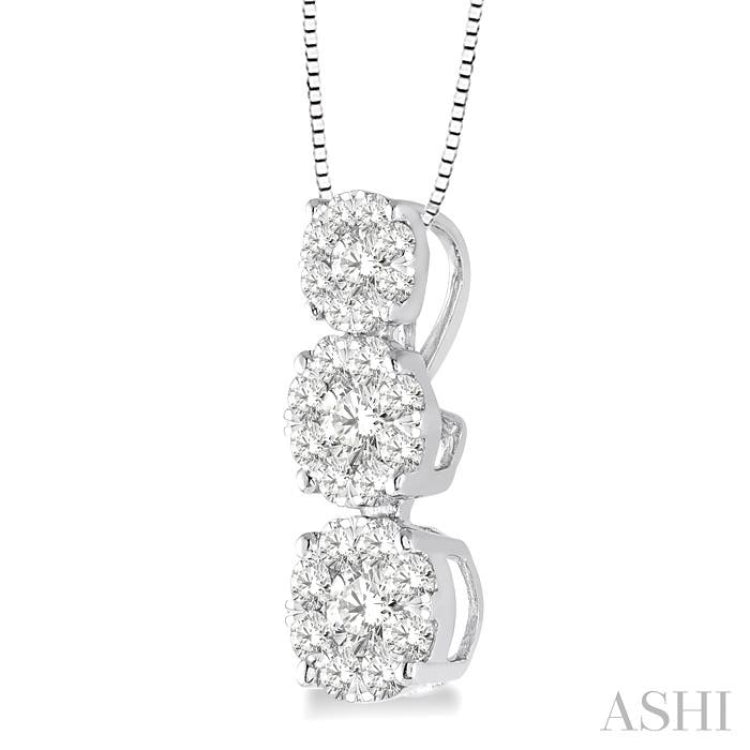 1/2 ctw Diamond Lovebright Pendant in 14K White Gold with Chain