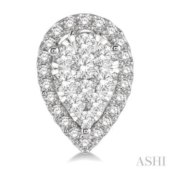 1 ctw Pear Shape Lovebright Diamond Stud Earrings in 14K White Gold