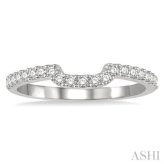 1/4 ctw U-Shape Center Round Cut Diamond Wedding Band in 14K White Gold