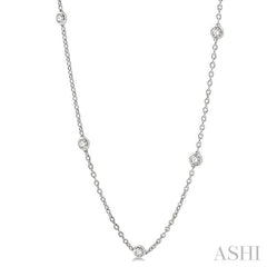 1 ctw Round Cut Diamond Fashion Necklace in 14K White Gold