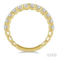 1.00 ctw Lattice Round Cut Diamond Wedding Band in 14K Yellow Gold