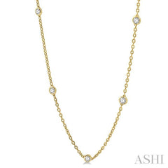 1 ctw Round Cut Diamond Fashion Necklace in 14K Yellow Gold