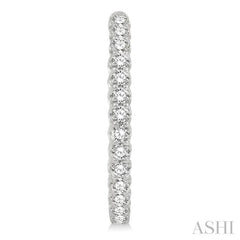 4 ctw Inside-Out Round Cut Diamond Oval Shape Hoop Earrings in 14K White Gold