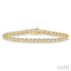 5 Ctw Round Cut Diamond Tennis Tulip Bracelet in 14K Yellow Gold