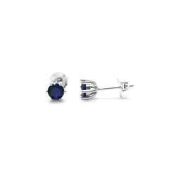 6 Prong CZ Stud (SILVER) - Sapphire