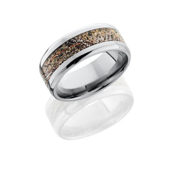 Cobalt Chrome 8mm beveled band with 4mm Mossy Oak Bottomland Camo inlay