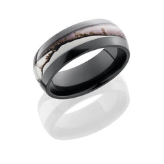 Zirconium 8mm Domed Band with 4mm Realtree AP Snow Camo inlay