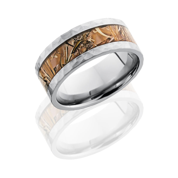 Titanium 9mm Flat Band with 5mm King's Field Camo inlay