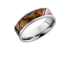 Cobalt Chrome 7mm flat band with 5mm King's Mountain Camo inlay