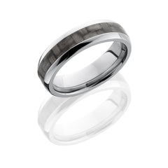 Titanium 6mm Domed Band with 3mm of Carbon Fiber