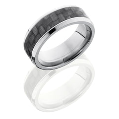 Titanium 8mm Beveled Band with 5m of Carbon Fiber